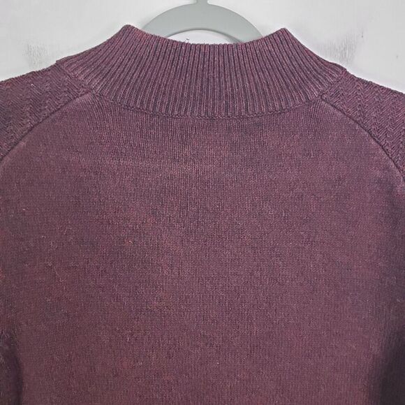 Calvin Klein Quarter Zip Mens M Pullover Marled Red Black Textured Striping - Picture 3 of 7